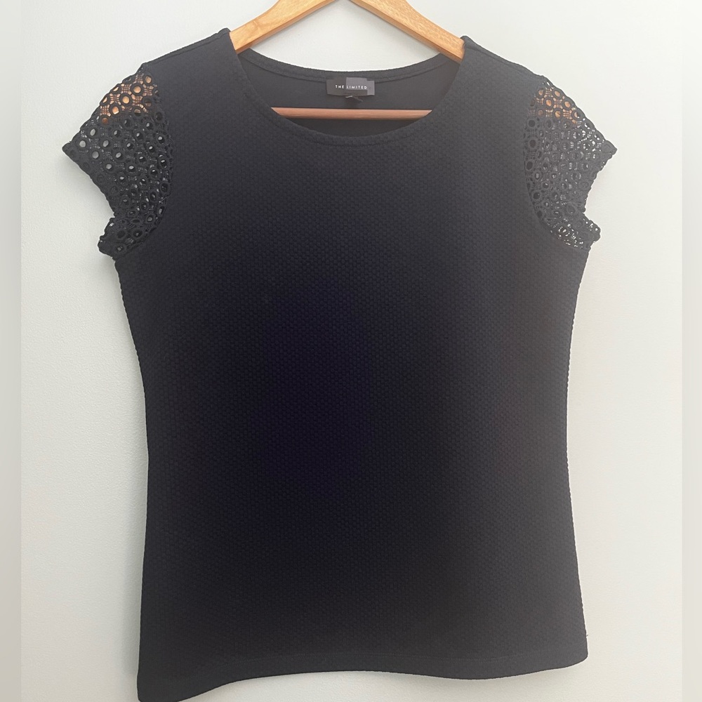 The Limited blue shirt with eyelet detail sleeves